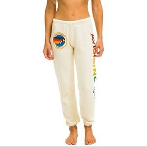 Aviator Nation White Vintage Sweatpants, XS